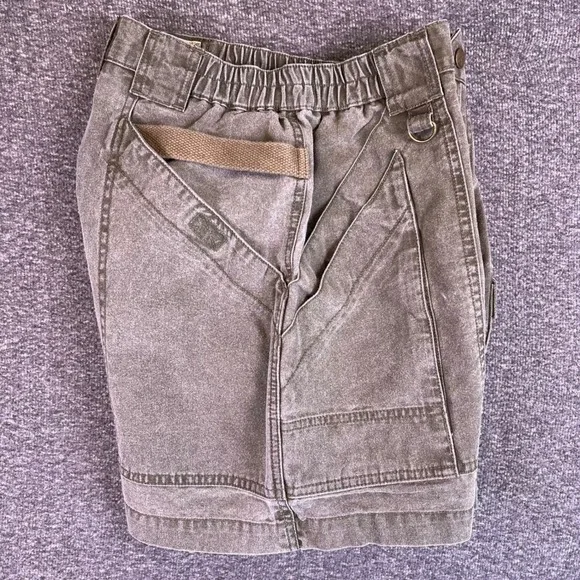 VTG‎ Royal Robbins Shorts Womens 8 Olive Green Cargo Hiking Elastic Waist Pocket - Picture 9 of 11